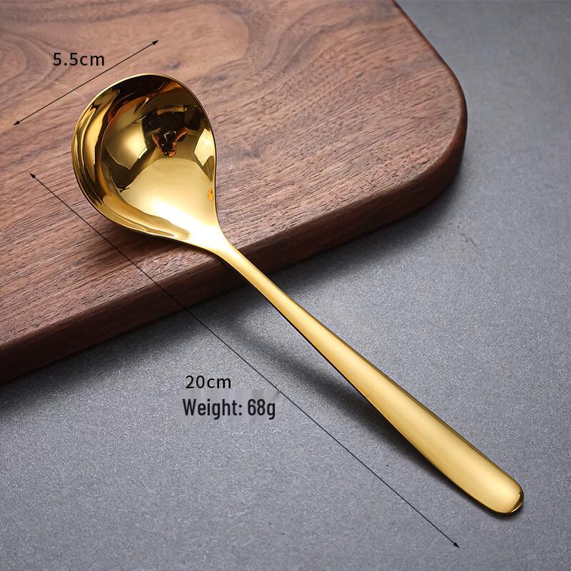Dajujiang Gold Long Handle Korean Soup Spoon