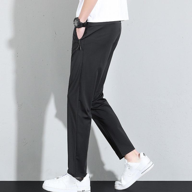

Ice Silk Casual Pants Summer Light Luxury Loose Straight Sports Cool Drape Men Pants Plus Size