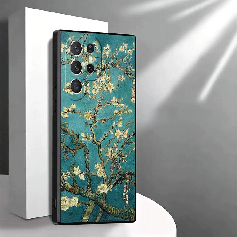 Van Gogh Oil Painting Aesthetics Soft Phone Case for Samsung Galaxy S26 S25 Edge S24 Ultra S23 Plus S22 S21 FE S20 Black Cover B