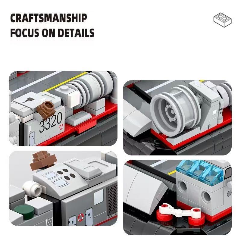 Non-Toxic 413Pcs Type 726 Lcac Craft Building Blocks Military Model Children Toys Warship Carrier Cruiser Ornaments Small Particle Assemble Toy
