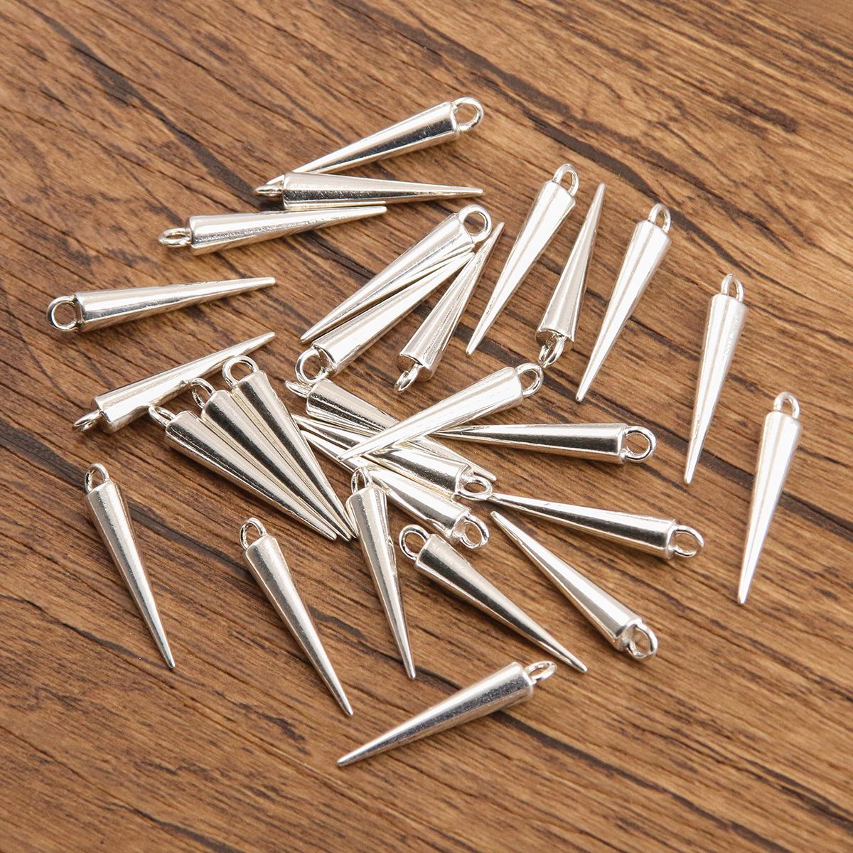 

4 блестящих конусообразных подвески из цинкового сплава для изготовления брелоков, сумок, ожерелий и браслетов