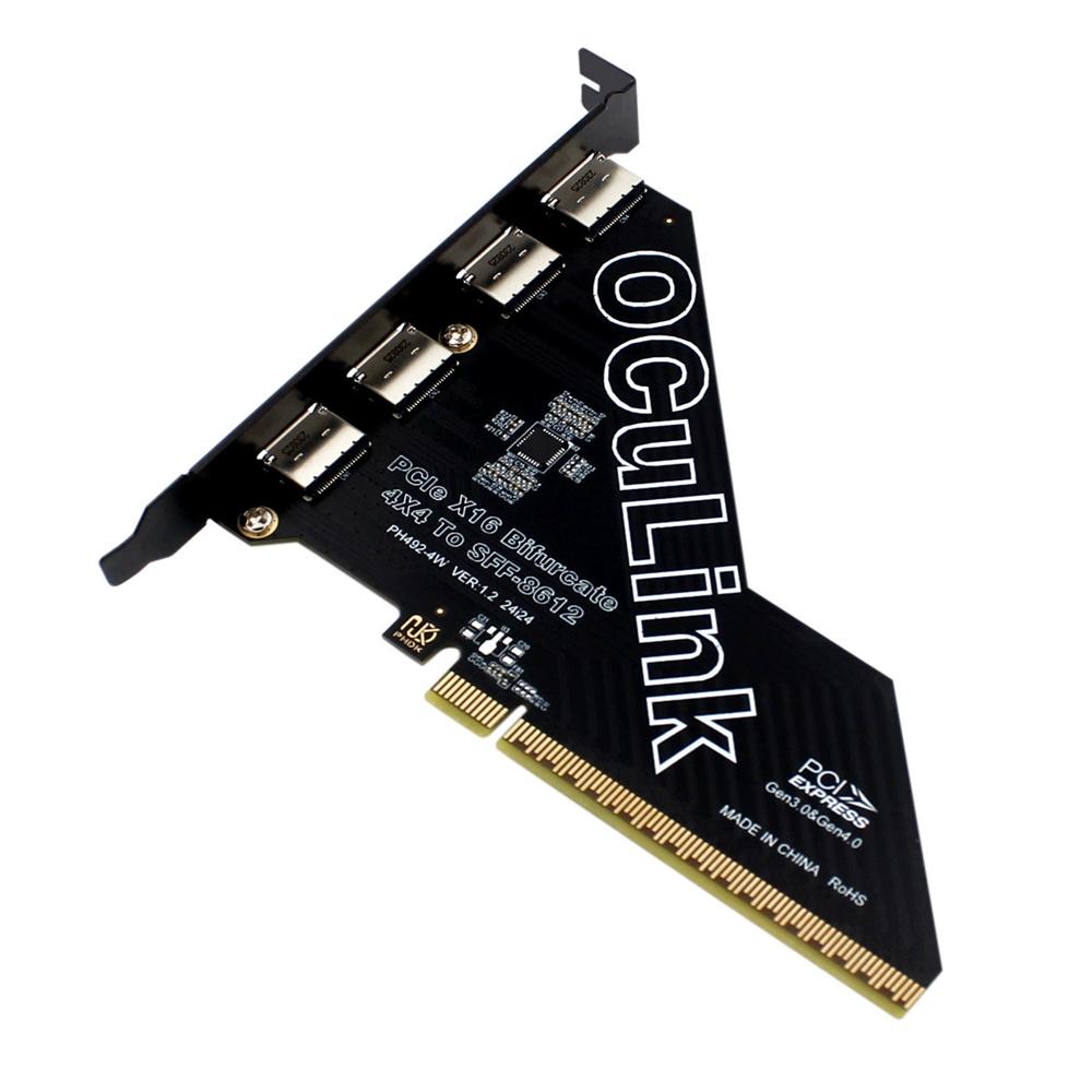 PCIE4.0 X16 4-Port Oculink SFF8611&8612 Erweiterungskarten-Adapterkarte