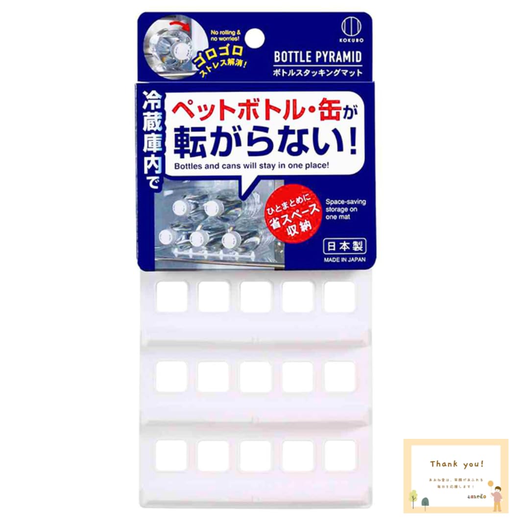 

Made in Japan Bottle Stacking Mat for Refrigerator Holds PET Bottles and Cans No Stackable Storage, Horizontally, Rolling, (1 piece) белый