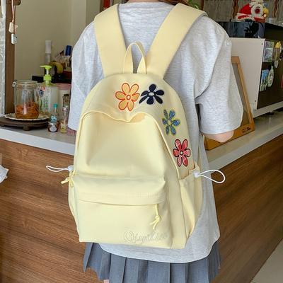 Schoolbag Japanese Ins Wind Small Fresh Casual Backpack Flower Junior High School Student Schoolbag Travel Light Small Backpack