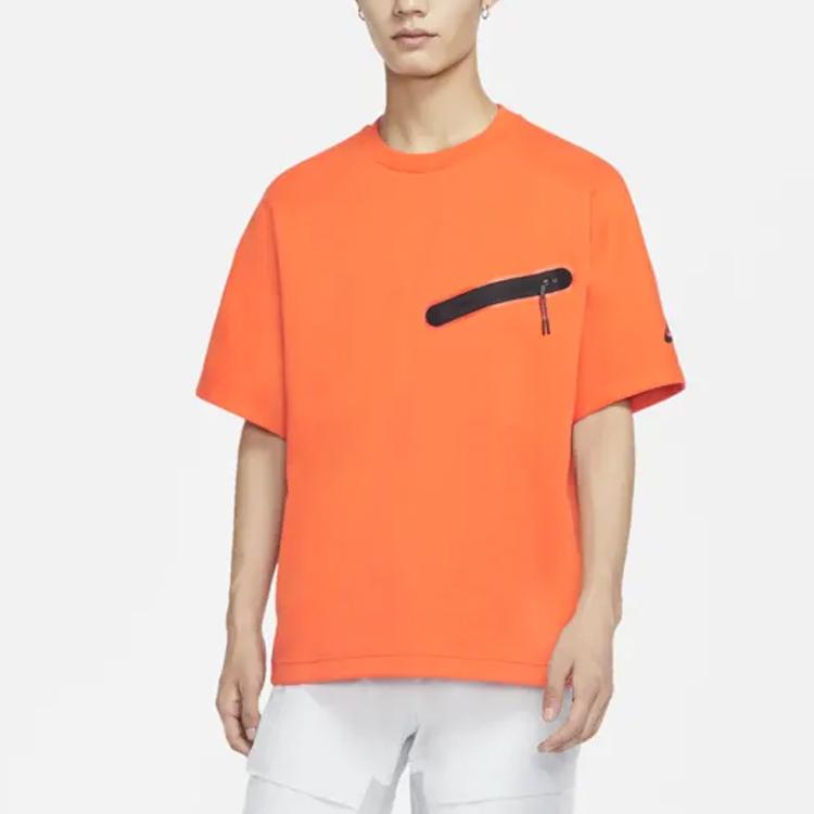 Nike NSW Tech Fleece Short Sleeve T-Shirt Men Tops Electro-Orange CZ3504-837