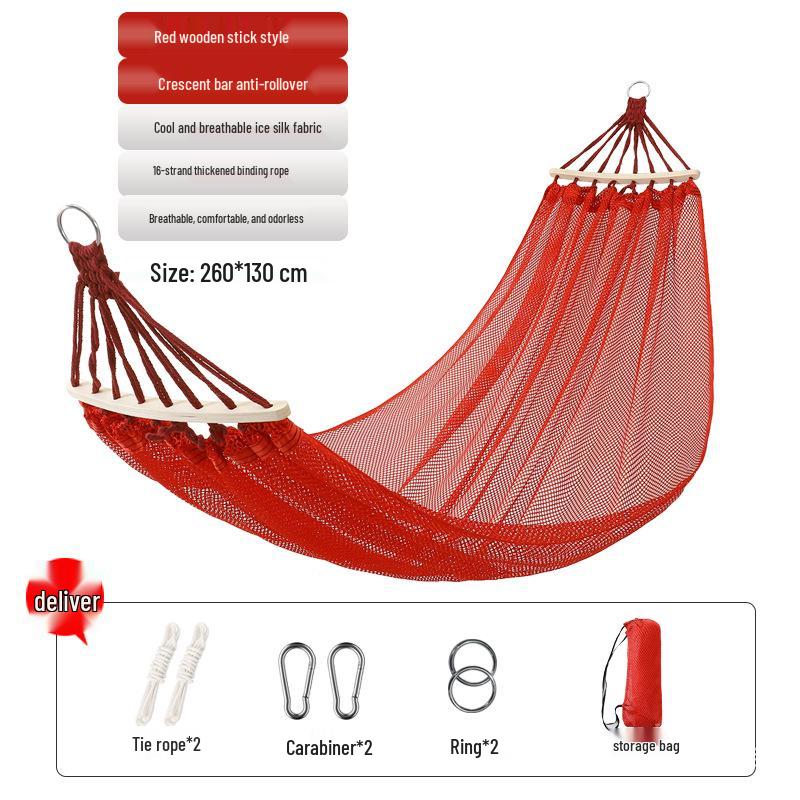Breathable Anti-Rollover Ice Silk Mesh Hammock Swing Chair for Adults - Indoor/Outdoor Use