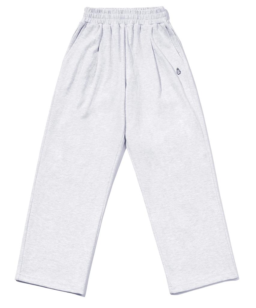 GAKKAI UNIONS Double Pintuck Wide Sweatpants White Melange