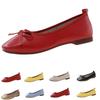 Dame Ballerinaer med Sløyfeaksent, Lav Hæl, Firkantet Tå, Slip-on, Avslappede Sko, Komfortabel Lett Design for Daglig Bruk