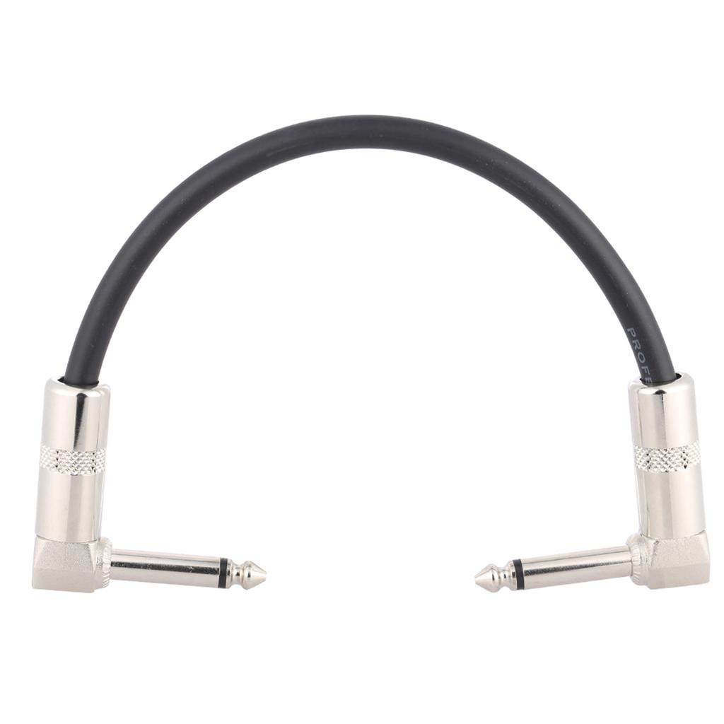 AC 10 15cm   0.5 Feet Guitar Patch Effect Pedal Instrument Cable Cord 1 4 Inch 6.35mm Silver Right Angle Plug PVC