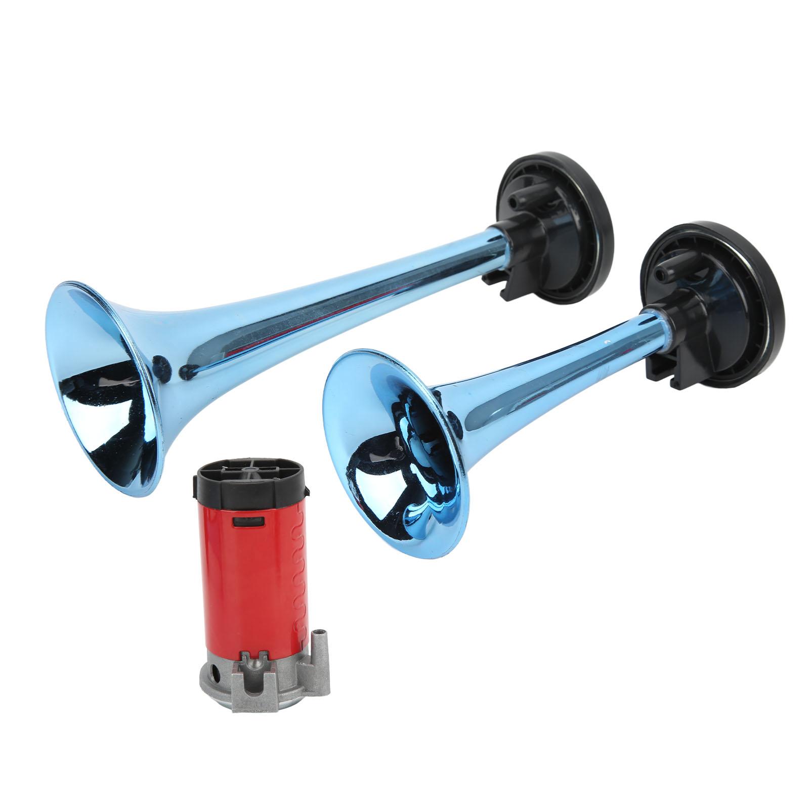 Комплект двухтонального пневматического сигнала с компрессором 130 дБ 530 680 Гц 12 В Универсальный для грузовика, автомобиля, внедорожника, яхты