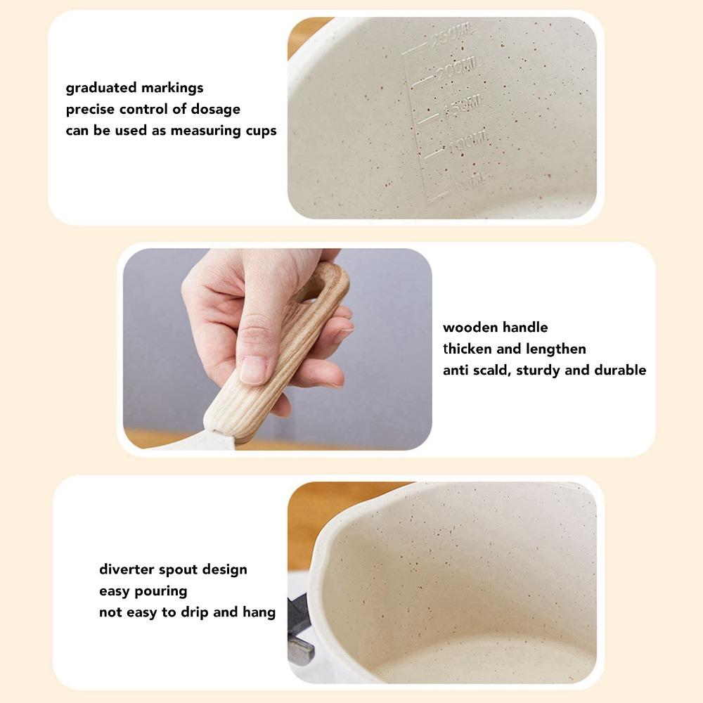White Milk Warmer Pot Multifunctional Sauce Pan Butter Melting Pot Cooking Pot  Home Kitchen