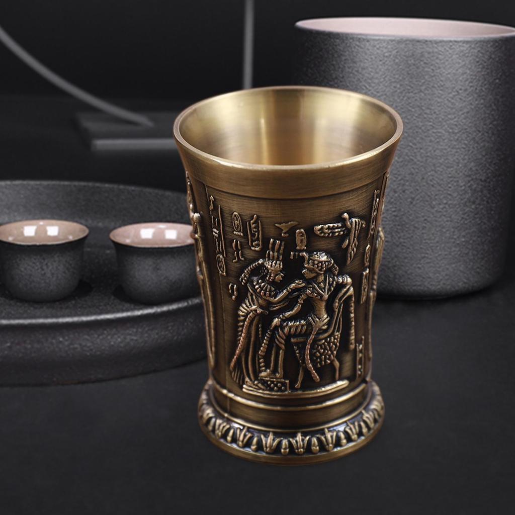 Creative Metal Wine Shot Glass Retro Egyptian Design Drinkware for Banquet Reception Wedding Party