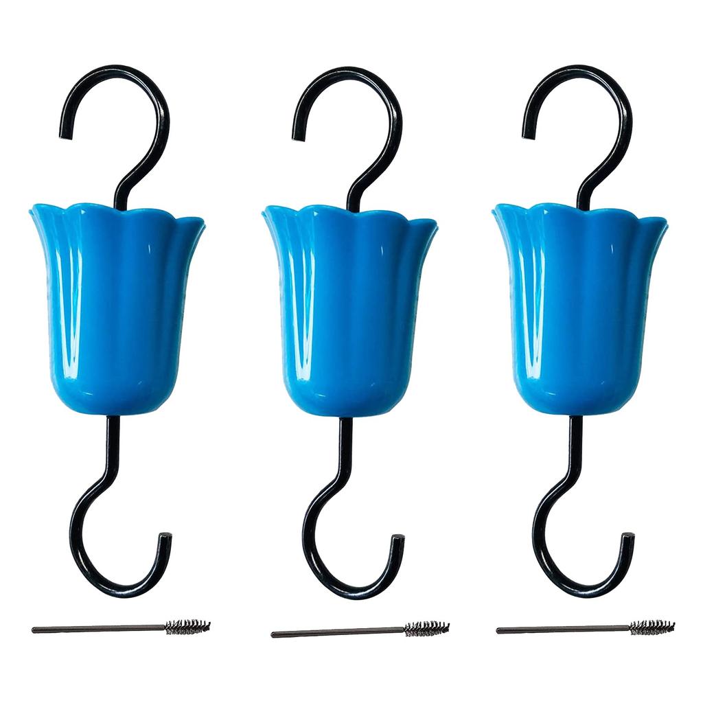 3pc Multifunctional Hooks Hanger, Ant Guard Moats For Hummingbird Feeder Flower Insect Moat For Wild Bird Feeder With Brushes