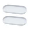 Modern Elliptical Vanity Tray Cosmetic Organizers Silicone Holder For Bathroom Accessories And Small Items
