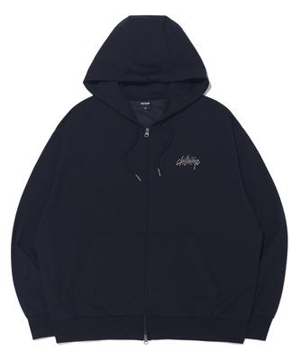 Distn9Ne Street Graphic Two-Way Zip-Up Hoodie Lq7Tu428_Black