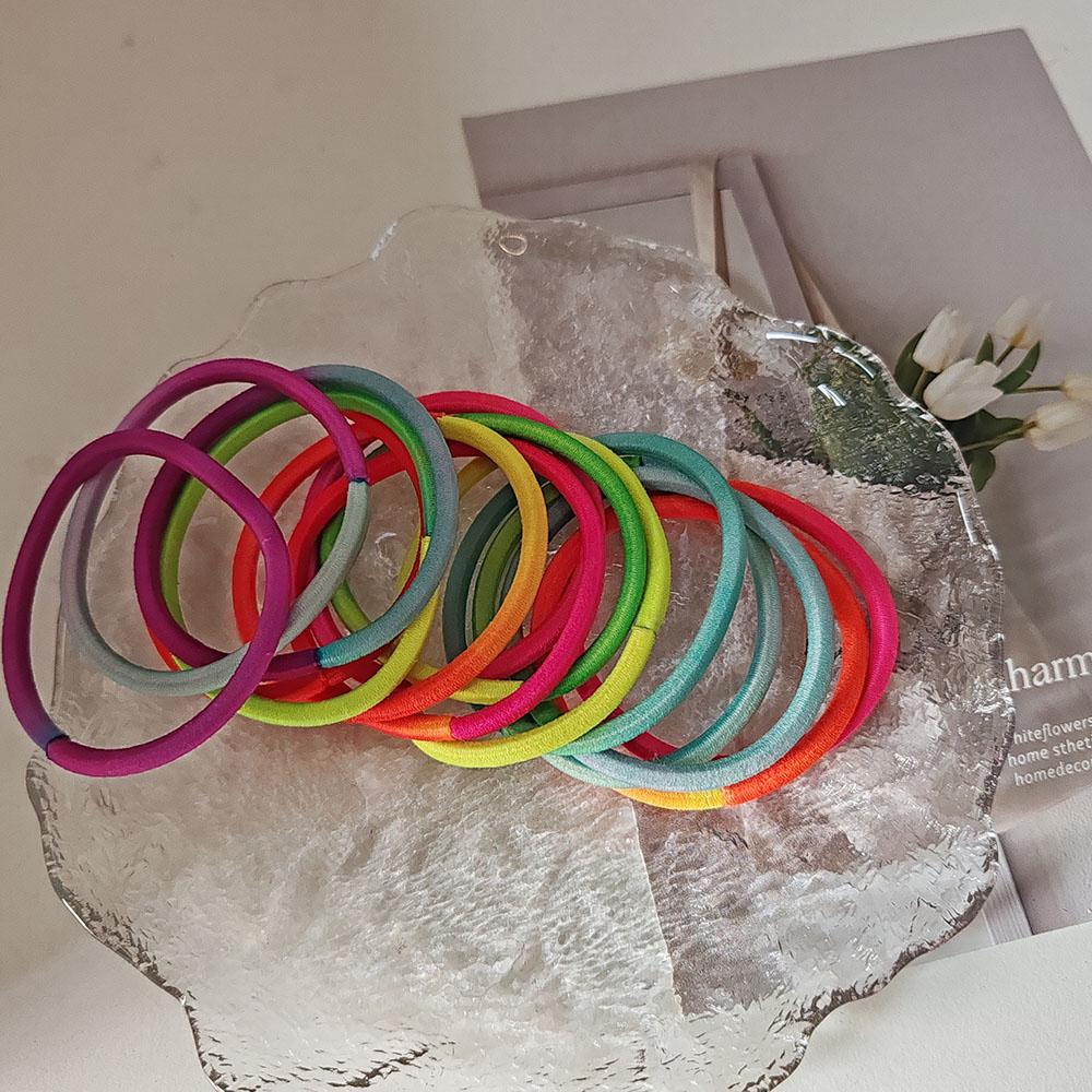 10pc Solid European and American Elastic Hair Bands Rubberband for Women Girls Child Hair Ties for Korean Hair Accessories