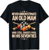 Non Sottovalutare un Vecchio che Gioca a Biliardo negli Anni Settanta Maglietta Unisex