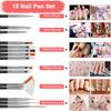 Nagelkunst Zubehör Set Nageldekorations-Kit 15 Stück Nagelstifte 5 Stück Doppelseitige Dotting-Stifte Nagelsticker Nagel Goldfolie 10 Farben Metallische Fäden Nagel