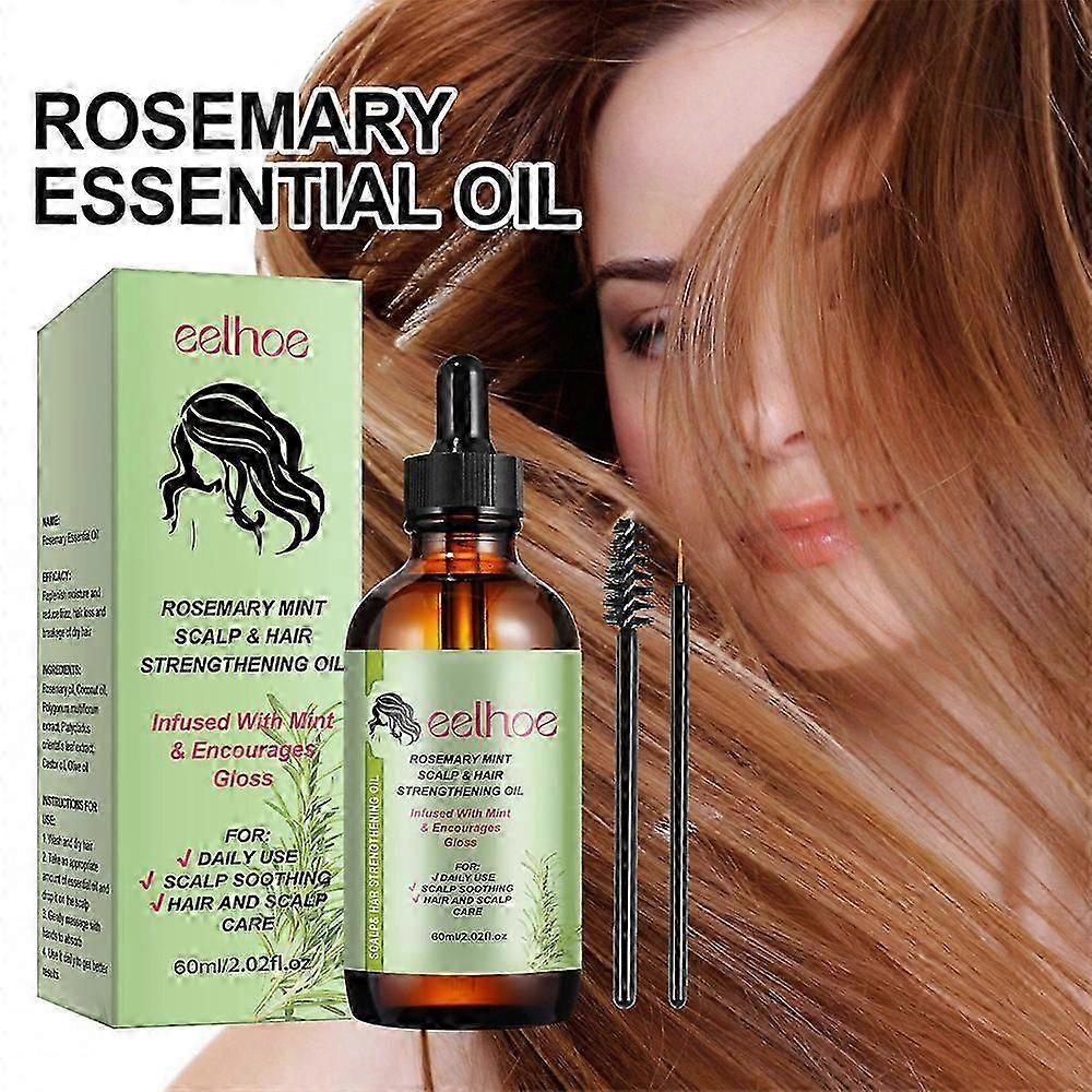 3X EELHOE Rosemary Natural Gentle And Unirritating Hair Care Essential Oil Repairs Hair Damage And Improves Hair Quality Anti-Fixation Soft Hair Care