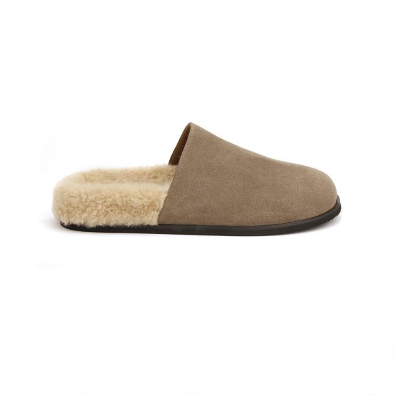 

Версия из коровьей кожи виноградный ма ленивый универсальный круглый носок на одной педали толстая подошва кожаная сумка голова полушлепанцы женские 40