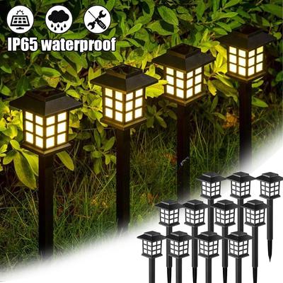 12 stuks LED Solar Padverlichting Gazonlamp Buiten Solar Lamp Decoratie voor Tuin/Erf/Landschap/Terras/Oprit/Loopbrug Verlichting