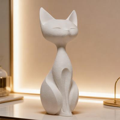 11cm Elegant Cat Figurine Model Cat Ornament Desktop Decoration Creative Gift