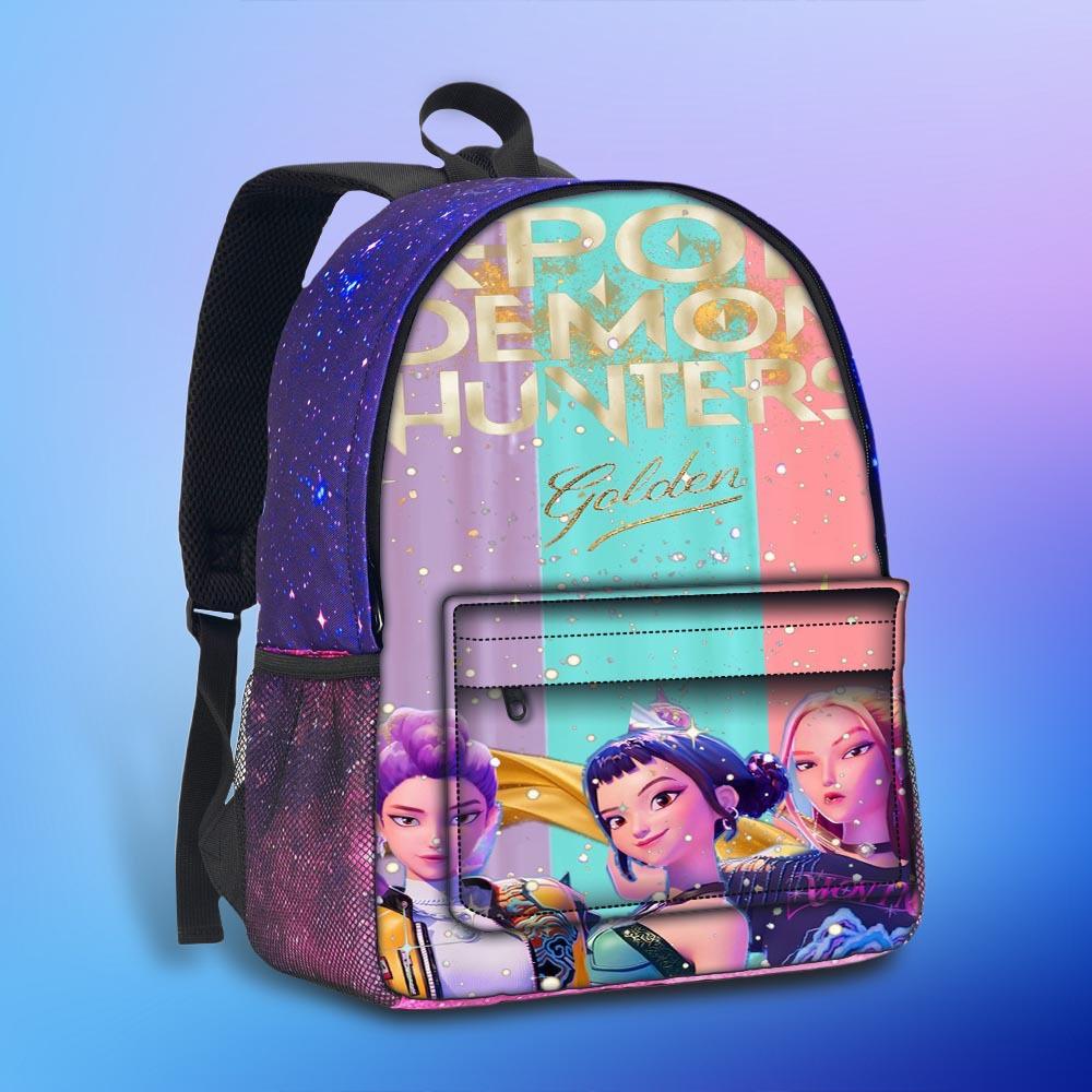 Rucsac Huntrix Kpop 3D Stereoscopic Cer Înstelat, Echipa de Vânătoare de Vrăjitoare, Rucsac Cer Înstelat de Mare Capacitate pentru Elevi de Școală Primară și Gimnazială CLE