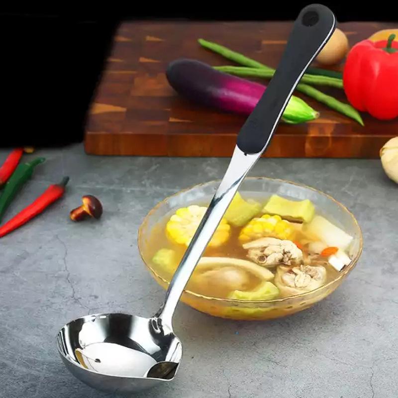 Home Strainer Cooking Stainless Steel Ladle Dinner Tableware Stainless Steel Soup Spoon Large Capacity