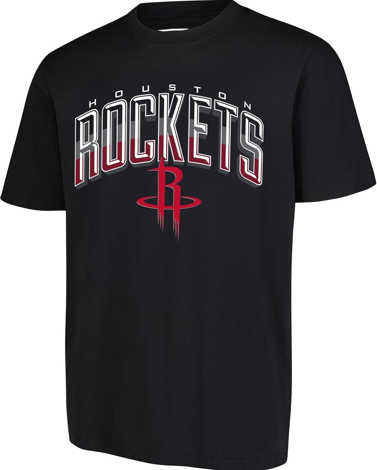 

Мужская футболка NBA Houston Rockets, с изогнутым плекси-принтом, с коротким рукавом, размер XX-Large, цвет черный S чёрный