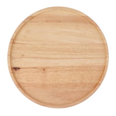 Rundes Holztablett 30cm Schlichter Stil Stabiles Serviertablett für Frühstück Pizza Obst Snacks