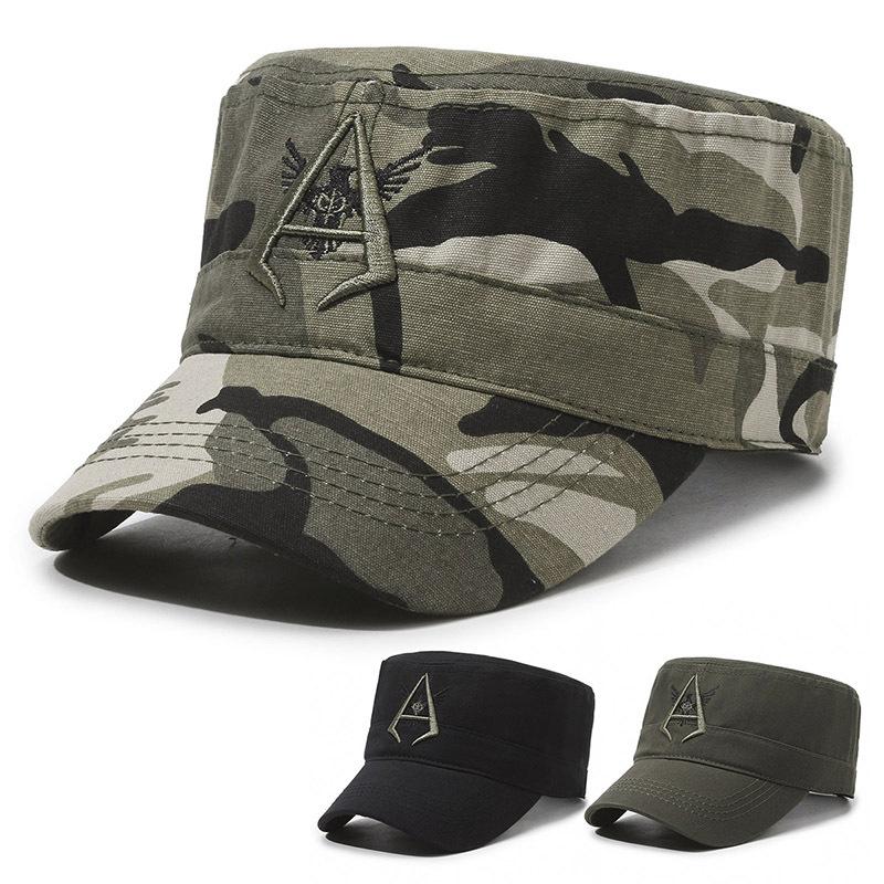 

Весняно-осінній капелюх Чоловічий камуфляжний капелюх з плоским верхом Капелюх від сонця для вулиці камуфляжний
