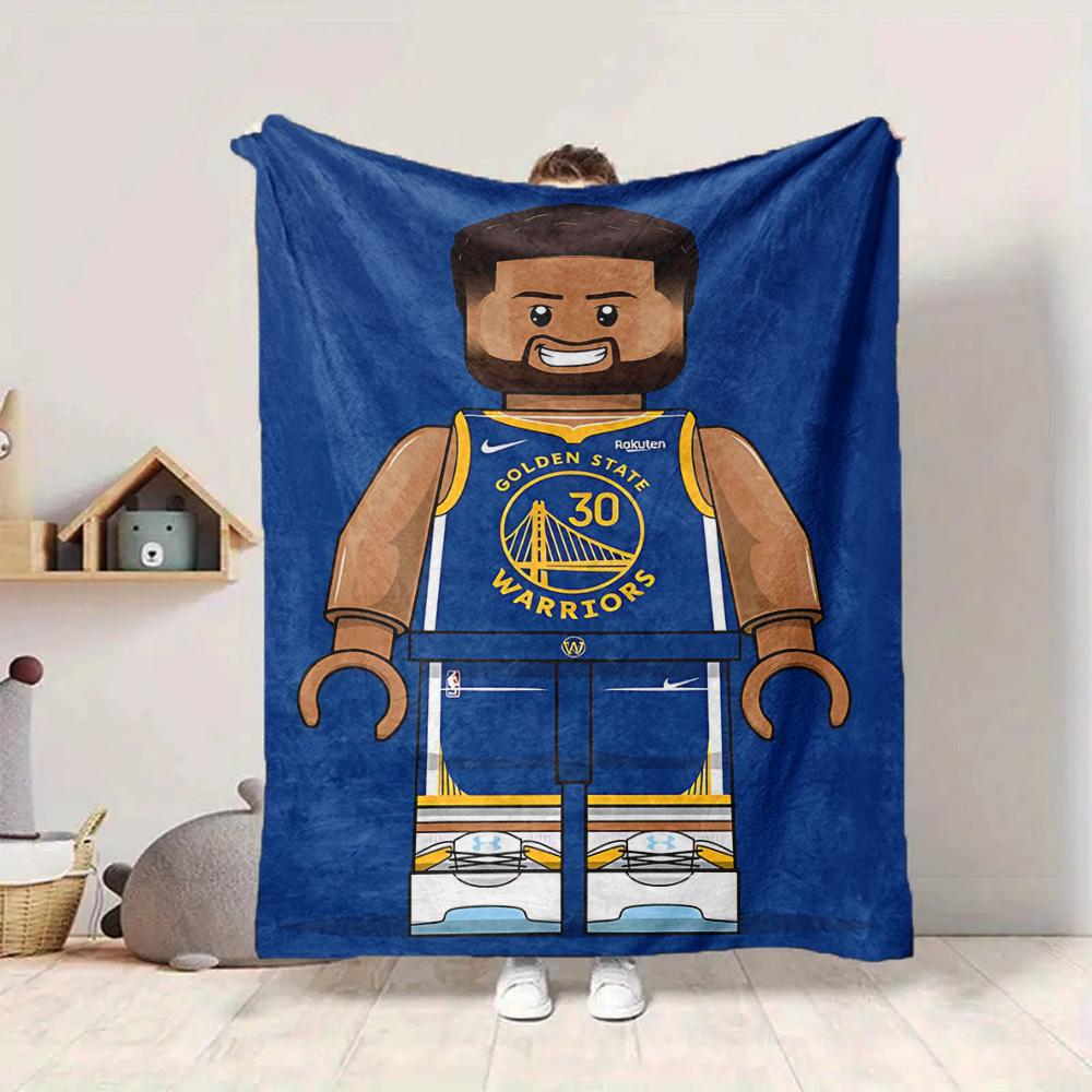1pc Golden State Warriors Flannel Blanket, Soft Skin Friendly with Digital Printing, Various Sizes Available for Family, Friends, Birthday