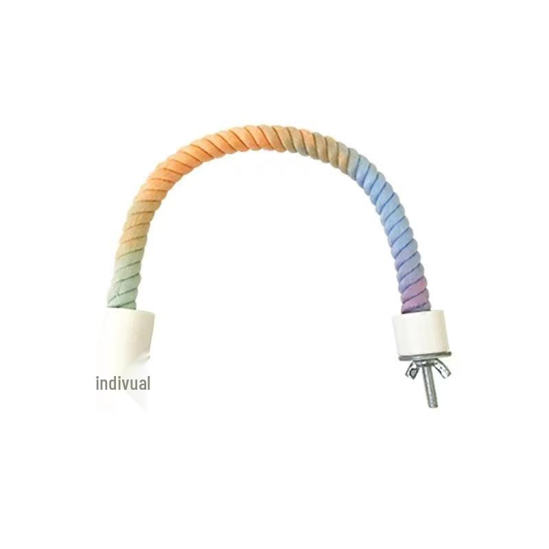

Parrot Climbing Rope Ladder and Swing Toy for Cage Entertainment and Nail Grinding Cotton Rope Perch 25cm