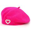 New autumn and winter wool beret women's pearl love rhinestone French face small warm painter hat