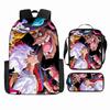 Anime Rucksack Set One Piece Naruto Schultasche für Jungen Schüler Laptop Rucksack Umhängetasche Federmäppchen 3-teilig Große Kapazität Wasserdicht