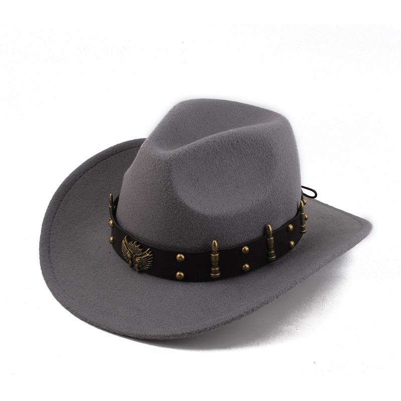 Summer Felt Cowboy Hat Men Women Couple Ethnic Rolled Brim Bohemian Fedora Sun Cap for Outdoor Beach