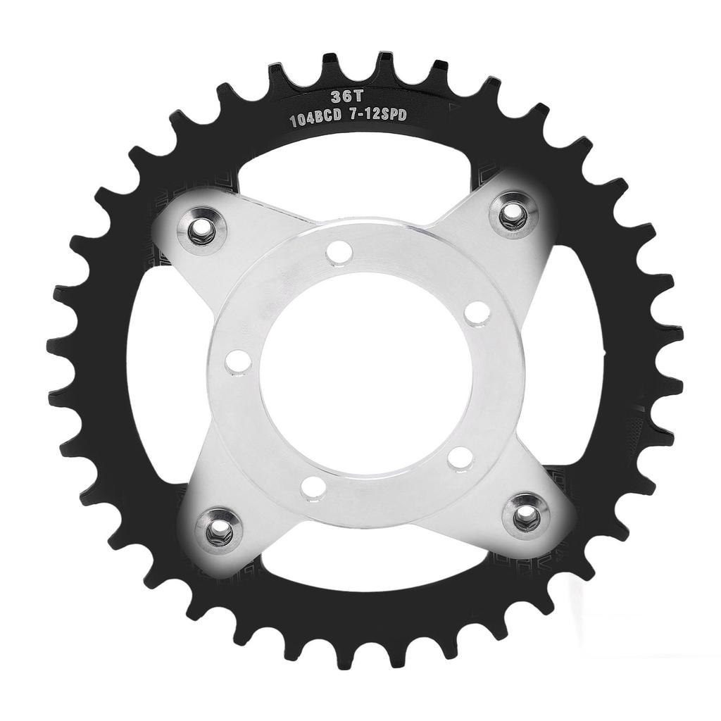 Motor Bike Gear Adapter Mid Drive Chainring Spider Chain Conversion Kit for Bafang BBS01 BBS02 36T 104BCD Motor Black