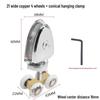 Glass Shower Sliding Door Wheel and Tapered Hanging Clip Pulley