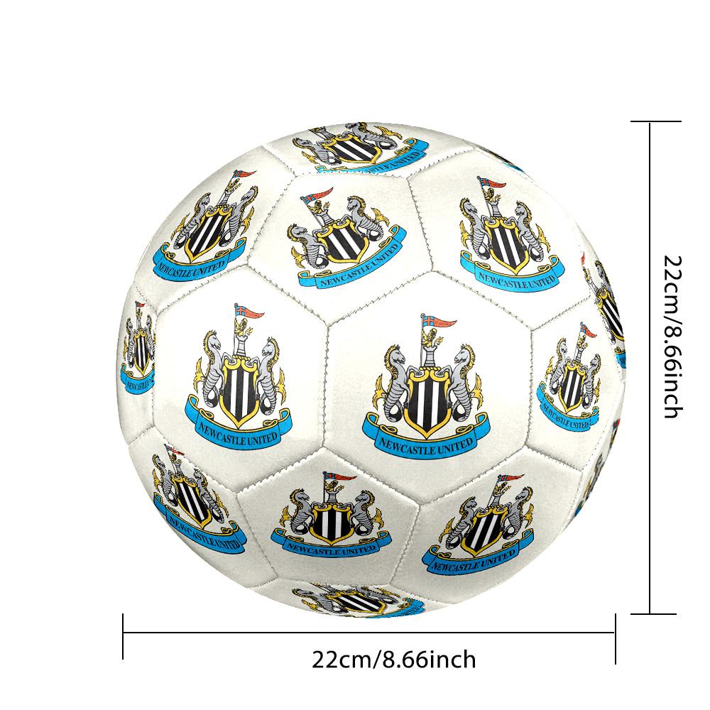 Newcastle United F.CSoccer Ball Colorful All Ages Machine Stitched PVC Competition Ready Durable High-Bounce