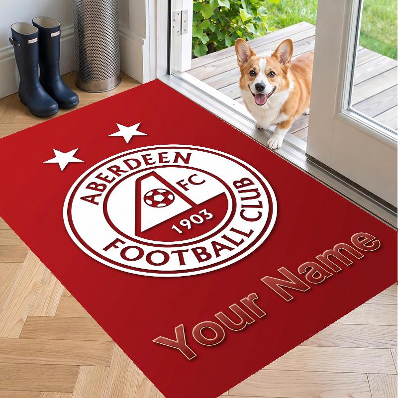 Custom Name Aberdeen Crystal Velvet Floor Rug Personalized Text Soft Carpet Home Decor