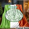 Custom Name Celtic FC Crest Throws Blanket Flannel Blankets for Couch Bed Gifts for Men Women Picnic blanket Christmas fan gifts