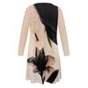 Women's Casual Printed Long Sleeve Dress Hollow Round Neck Pullover Dress