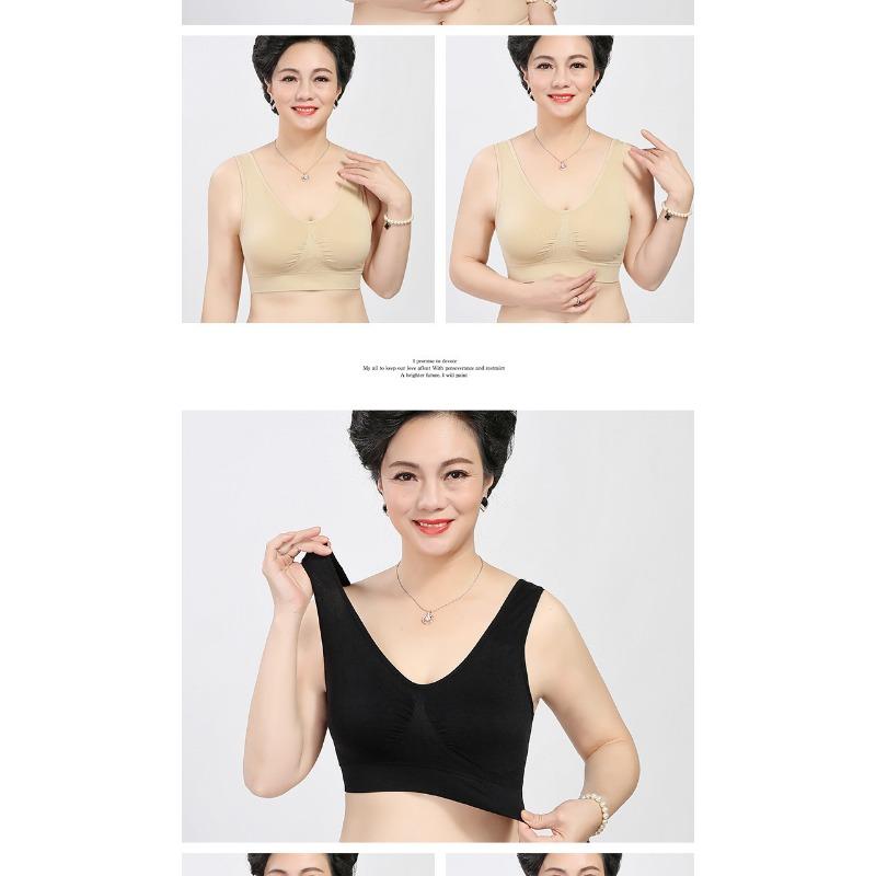 Plus Size Wire Free Vest Style Comfortable Thin Sports Bra For Mature Women