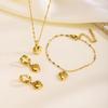 Colliers Bracelets Boucles d'Oreilles Cœur d'Amour en Acier Inoxydable Pour Femmes Nouveau Tendance Simple Imperméable Bijoux Cadeau
