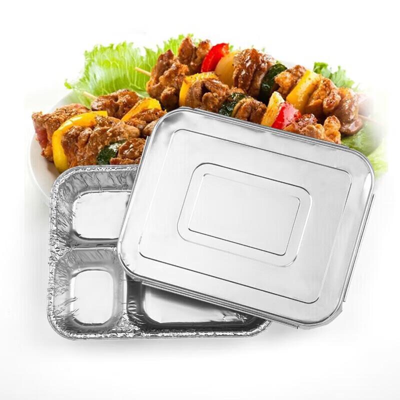 Nichuang Disposable 4-Compartment Aluminum Foil Meal Prep Container Set