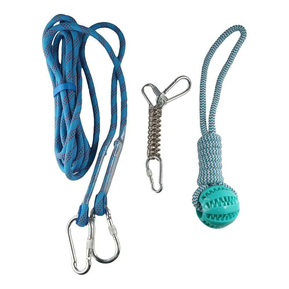 Bite Resistant Dog Spring Pole Cotton Rope Dog Spring Pole Tug Hanging Exercise Cotton Rope 5M Dog Chew for Dogs Puppy