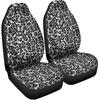 Bulopur Grey Leopard Print Auto Seat Cover for Men Women, Car Front Seats Accessories Interior Decor 2 Pcs Suit All Seasons Use
