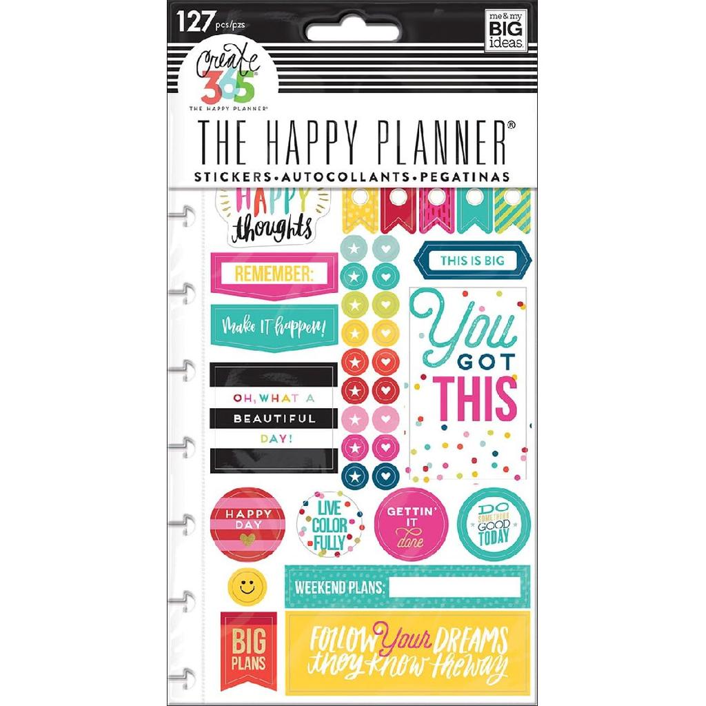 me & my BIG ideas PPSP-100 Create 365 The Happy Planner Snap in Sticker Pad, Happy Brights