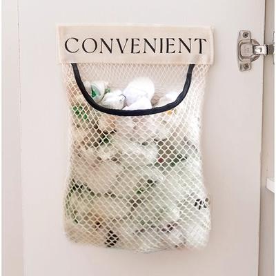 Kitchen Trash Bag Storage Bag Velcro Mesh Bag Household Clutter Mesh Garbage Bag Wall Hanging Storage Bag
