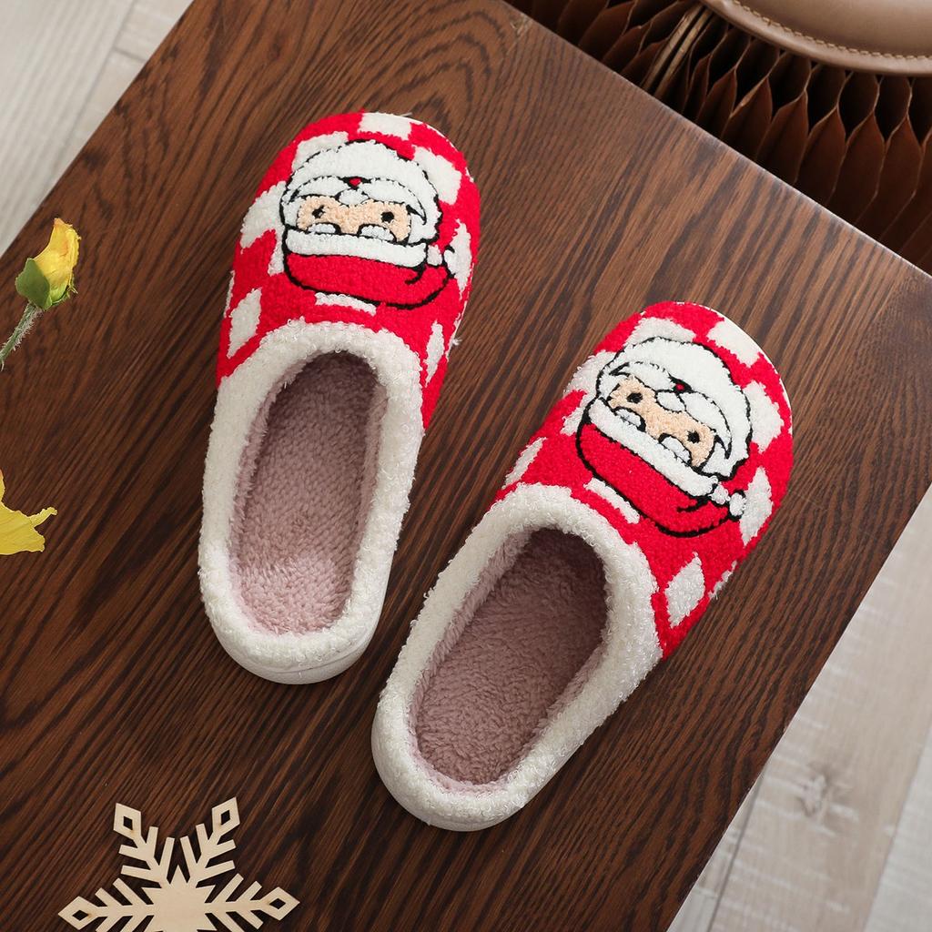 Christmas Cute Slippers For Women Fashion Classic Pattern Printed Slipper Casual Cotton Comfy Breathable Shoes Party Supplies